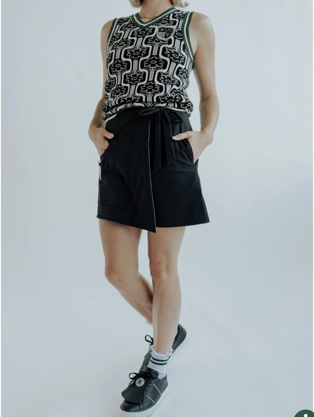 Fore All Hamptons Skirt Skort Black Golf Women's Medium NWT